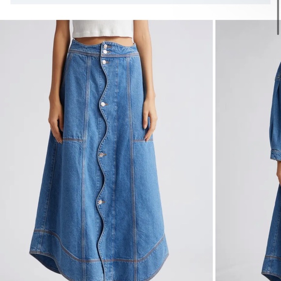 FARM Rio Dresses & Skirts - FARM Rio Blue A-Line Denim Skirt